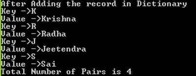 record in dictionary